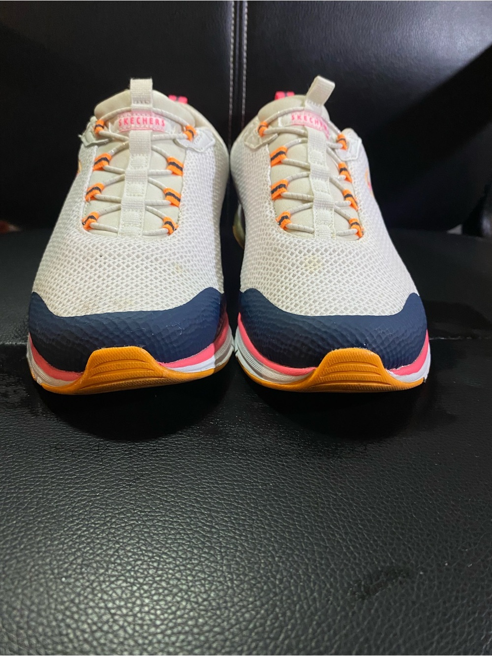 Skechers Skech-Air White Slip-On Sneakers with Navy & Pink Size 8 - Picture 4 of 9